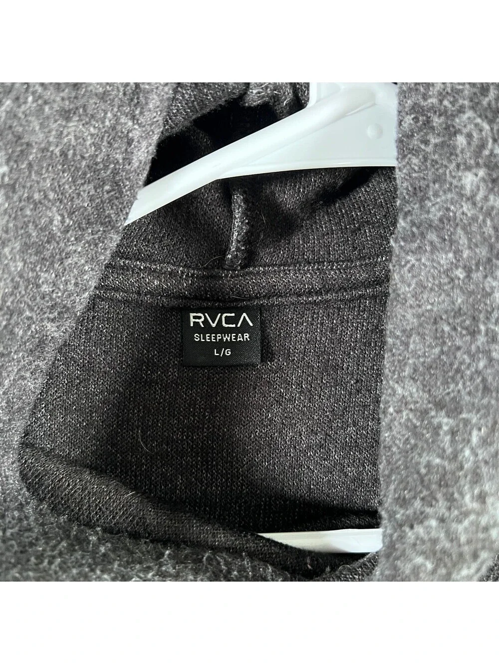 RVCA Sleepwear Men's Pullover Hoodie Size L Charcoal Gray Fleece Lounge